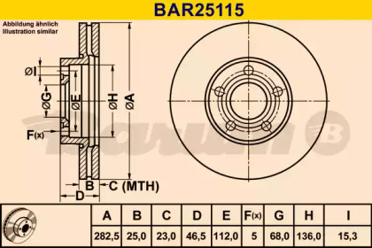 Тормозной диск (BARUM: BAR25115)