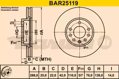 Тормозной диск (BARUM: BAR25119)