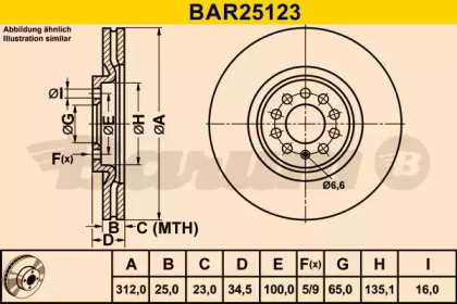 Тормозной диск (BARUM: BAR25123)