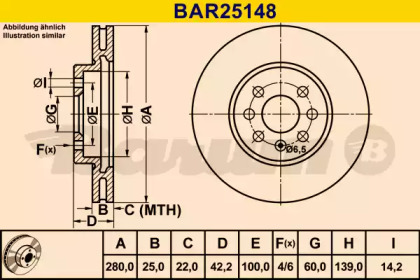 Тормозной диск (BARUM: BAR25148)