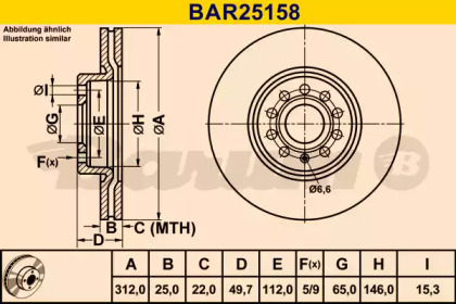 Тормозной диск (BARUM: BAR25158)