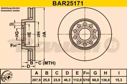 Тормозной диск (BARUM: BAR25171)