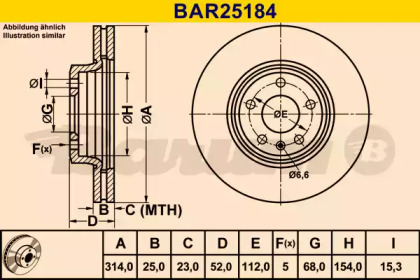 Тормозной диск (BARUM: BAR25184)