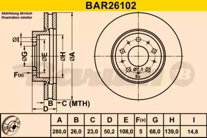 Тормозной диск (BARUM: BAR26102)