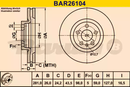 Тормозной диск (BARUM: BAR26104)