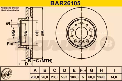 Тормозной диск (BARUM: BAR26105)