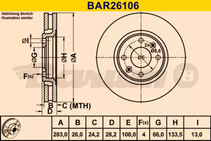 Тормозной диск (BARUM: BAR26106)