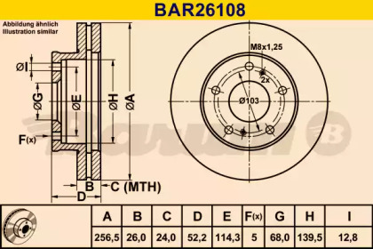 Тормозной диск (BARUM: BAR26108)