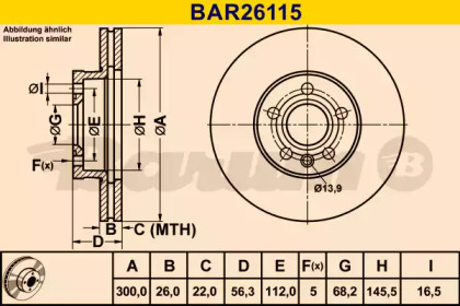 Тормозной диск (BARUM: BAR26115)