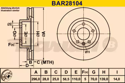 Тормозной диск (BARUM: BAR28104)