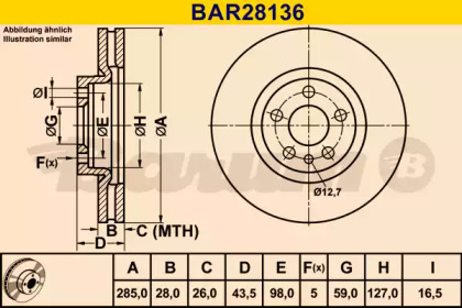 Тормозной диск (BARUM: BAR28136)