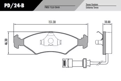 Комплект тормозных колодок (FRAS-LE: PD/24-B)