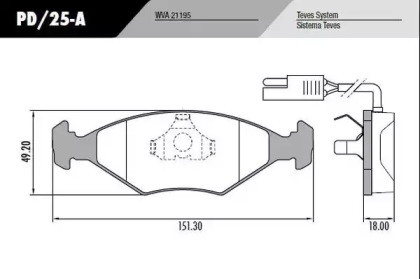 Комплект тормозных колодок (FRAS-LE: PD/25-A)