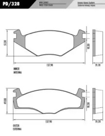 Комплект тормозных колодок (FRAS-LE: PD/328)