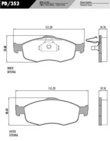 Комплект тормозных колодок (FRAS-LE: PD/352)