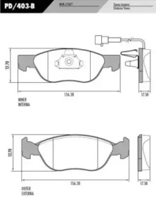 Комплект тормозных колодок (FRAS-LE: PD/403-B)