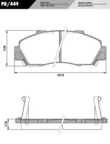 Комплект тормозных колодок (FRAS-LE: PD/449)