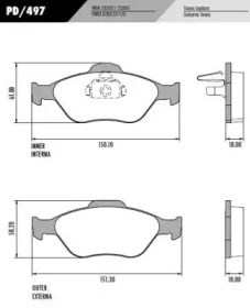 Комплект тормозных колодок (FRAS-LE: PD/497)