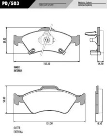 Комплект тормозных колодок (FRAS-LE: PD/503)