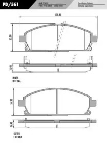 Комплект тормозных колодок (FRAS-LE: PD/561)