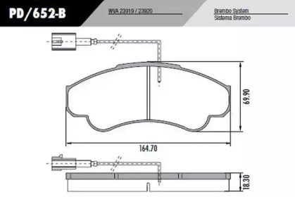 Комплект тормозных колодок (FRAS-LE: PD/652-B)