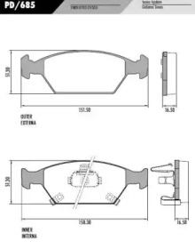 Комплект тормозных колодок (FRAS-LE: PD/685)