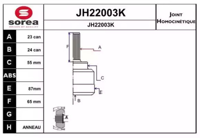 Шарнирный комплект (SNRA: JH22003K)