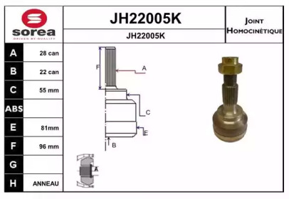 Шарнирный комплект (SNRA: JH22005K)