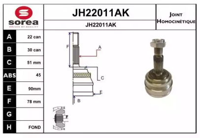 Шарнирный комплект (SNRA: JH22011AK)