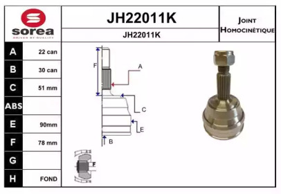 Шарнирный комплект (SNRA: JH22011K)