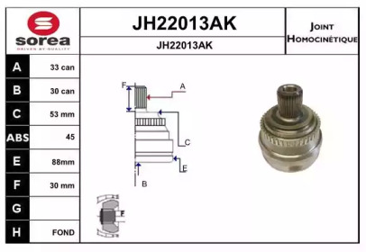 Шарнирный комплект (SNRA: JH22013AK)