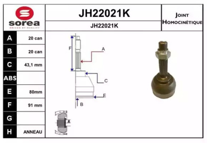 Шарнирный комплект (SNRA: JH22021K)