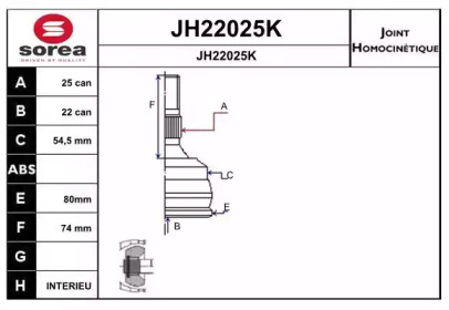 Шарнирный комплект (SNRA: JH22025K)