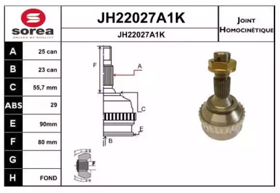 Шарнирный комплект (SNRA: JH22027A1K)