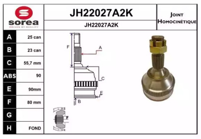 Шарнирный комплект (SNRA: JH22027A2K)