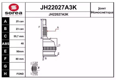 Шарнирный комплект (SNRA: JH22027A3K)