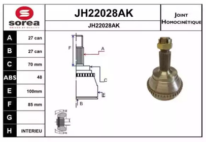 Шарнирный комплект (SNRA: JH22028AK)