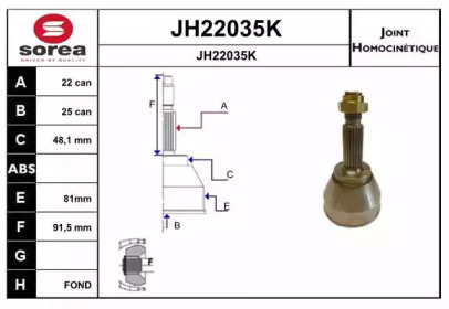 Шарнирный комплект (SNRA: JH22035K)