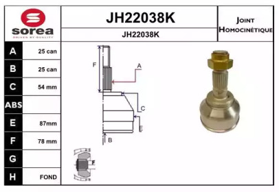 Шарнирный комплект (SNRA: JH22038K)