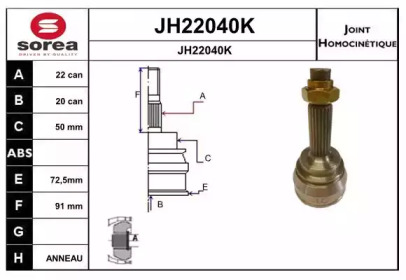 Шарнирный комплект (SNRA: JH22040K)