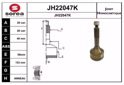 Шарнирный комплект (SNRA: JH22047K)