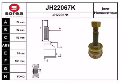 Шарнирный комплект (SNRA: JH22067K)