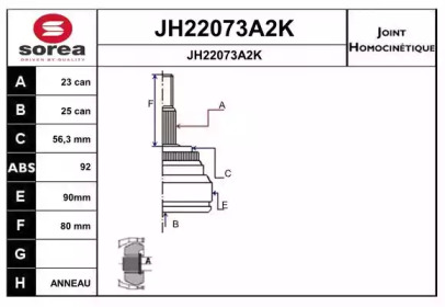 Шарнирный комплект (SNRA: JH22073A2K)