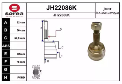 Шарнирный комплект (SNRA: JH22086K)