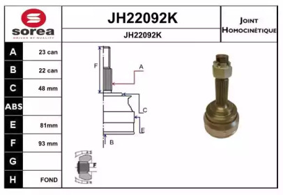 Шарнирный комплект (SNRA: JH22092K)