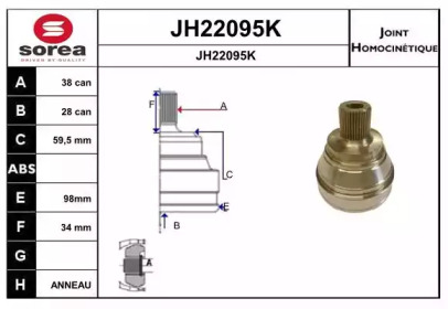 Шарнирный комплект (SNRA: JH22095K)