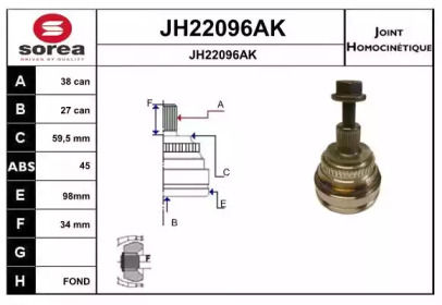 Шарнирный комплект (SNRA: JH22096AK)