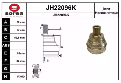 Шарнирный комплект (SNRA: JH22096K)