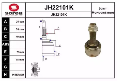 Шарнирный комплект (SNRA: JH22101K)