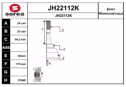 Шарнирный комплект (SNRA: JH22112K)